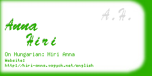 anna hiri business card